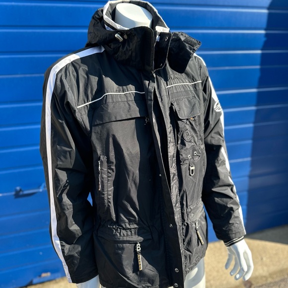 Bogner Mens Ski Snowboard Jacket Black w/white stripes Size XL 44 to 48 - Picture 8 of 12